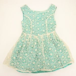 Better B. Vintage Style Teal Off-White Garden Dres